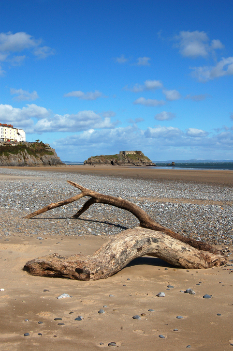 A view of St Catherines Island at in Wales UK.