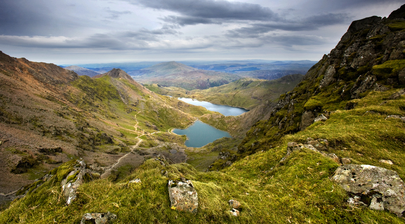 Scenic View Of Welsh Mountains Against Stormy Sky 's