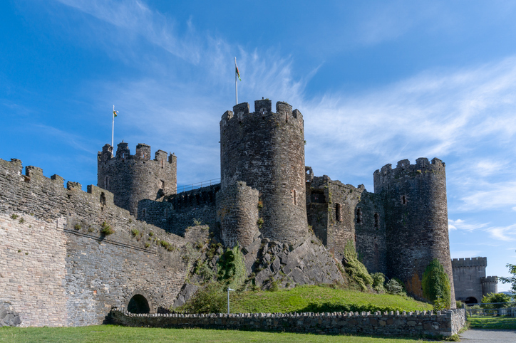 Conwy view of the medieval Conwy Castle in North Wales