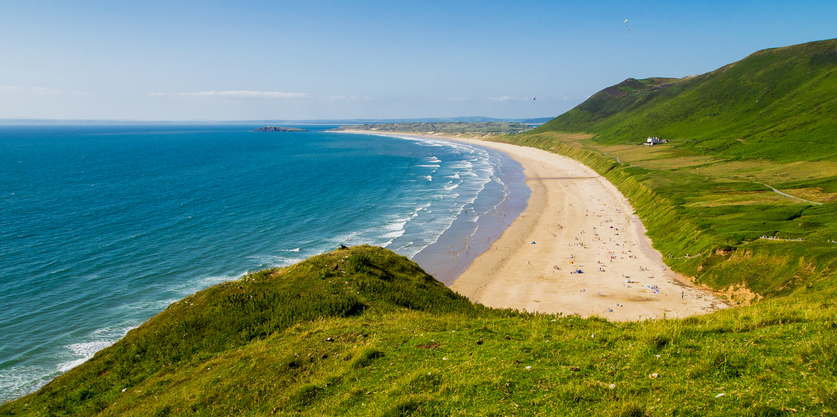 Rhossili Bay in a wide Panorama / Banner format