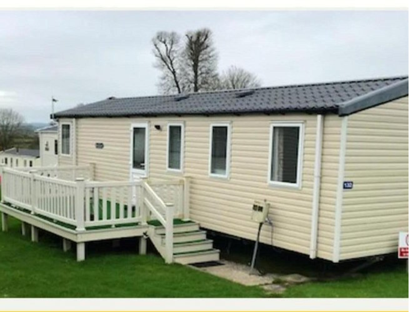 Static caravan in Trelawne Manor Holiday Park, England.