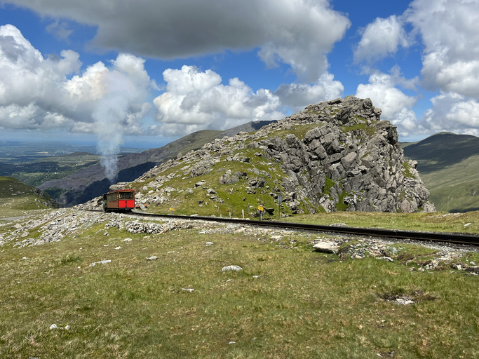 Snowdon Mountain Railway steam train on Snowdon