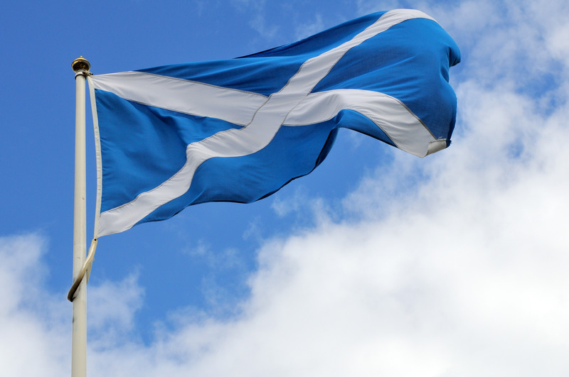 the Scottish flag